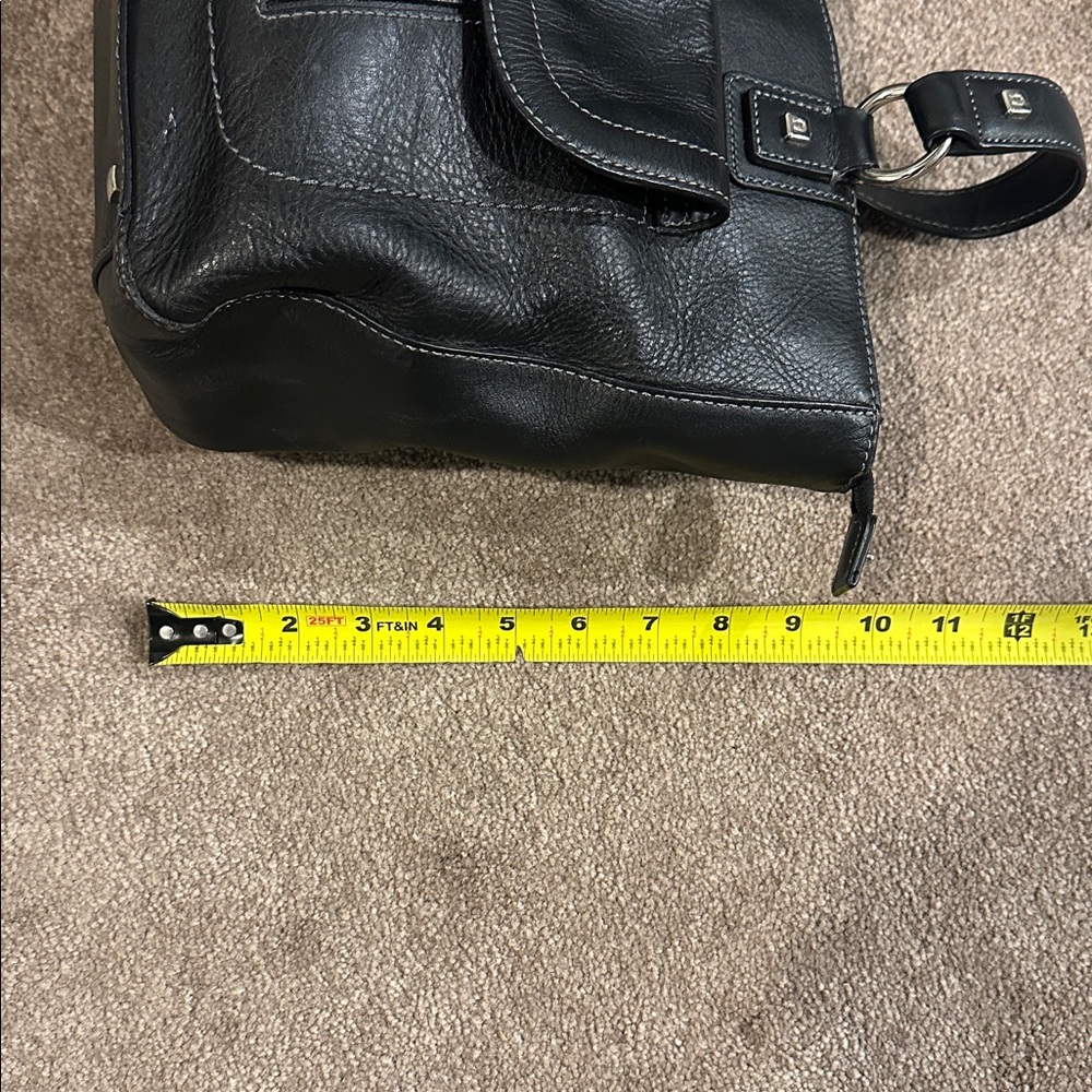 Vintage Etienne Aigner Black Leather Structured Satchel Handbag - Picture 8 of 8